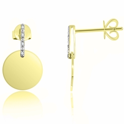 Náušnice zo žltého zlata s kameňmi DIAMANT