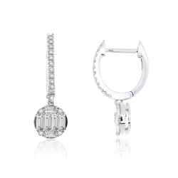 Náušnice z bieleho zlata s kameňmi DIAMANT