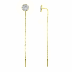 Náušnice zo žltého zlata s kameňmi DIAMANT