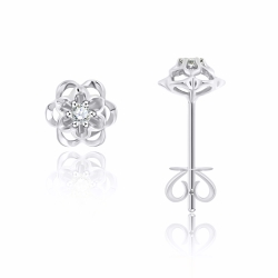 Náušnice z bieleho zlata s kameňmi DIAMANT
