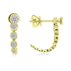 Náušnice zo žltého zlata s kameňmi DIAMANT
