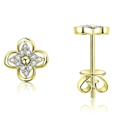 Náušnice zo žltého zlata s kameňmi DIAMANT