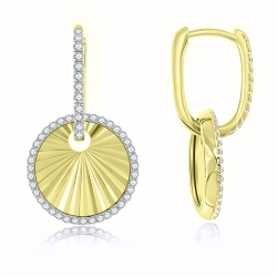Náušnice zo žltého zlata s kameňmi DIAMANT
