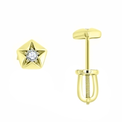Náušnice zo žltého zlata s kameňmi DIAMANT