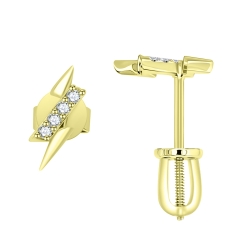 Náušnice zo žltého zlata s kameňmi DIAMANT
