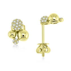 Náušnice zo žltého zlata s kameňmi DIAMANT