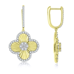 Náušnice zo žltého zlata s kameňmi DIAMANT