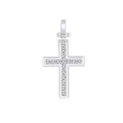 Prívesok z bieleho zlata s kameňmi DIAMANT