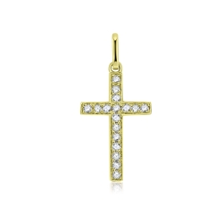 Prívesok zo žltého zlata s kameňmi DIAMANT