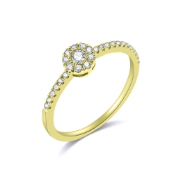 Prsteň zo žltého zlata s kameňmi DIAMANT