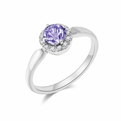 Prsteň z bieleho zlata s kameňmi DIAMANT, TANZANIT