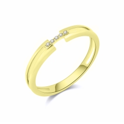 Prsteň zo žltého zlata s kameňmi DIAMANT