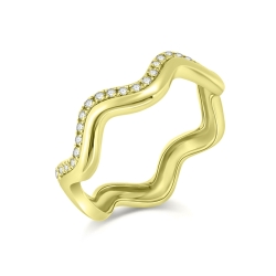 Prsteň zo žltého zlata s kameňmi DIAMANT