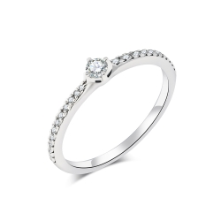 Prsteň z bieleho zlata s kameňmi DIAMANT