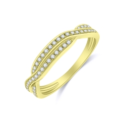 Prsteň zo žltého zlata s kameňmi DIAMANT