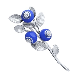 Brošňa zo striebra s kameňmi FIANIT, ENAMEL- MODRÝ