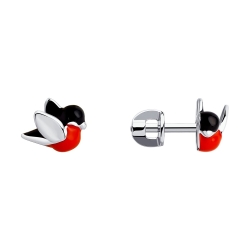 Náušnice zo striebra s kameňmi ENAMEL- ČIERNY, ENAMEL- ČERVENÝ a ENAMEL- BIELY
