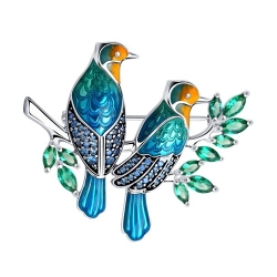 Brošňa zo striebra s kameňmi , ENAMEL- ORANŽOVÝ a ENAMEL- MODRÝ