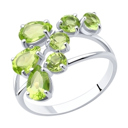 Prsteň zo striebra s kameňmi PERIDOT