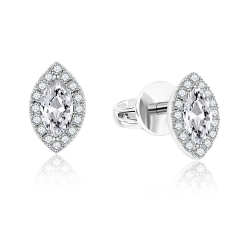 Náušnice z bieleho zlata s kameňmi DIAMANT