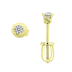 Náušnice zo žltého zlata s kameňmi DIAMANT