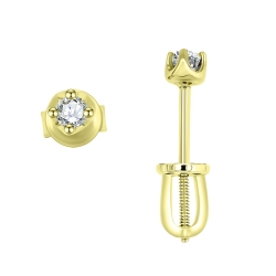 Náušnice zo žltého zlata s kameňmi DIAMANT