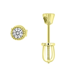 Náušnice zo žltého zlata s kameňmi DIAMANT