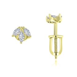 Náušnice zo žltého zlata s kameňmi DIAMANT