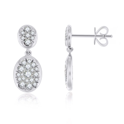 Náušnice z bieleho zlata s kameňmi DIAMANT