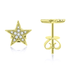 Náušnice zo žltého zlata s kameňmi DIAMANT