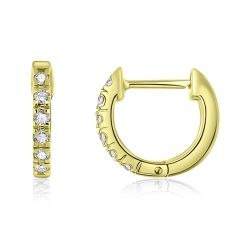 Náušnice zo žltého zlata s kameňmi DIAMANT