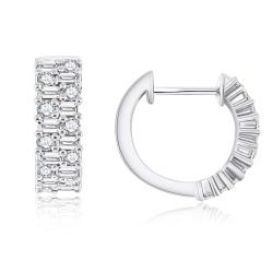 Náušnice z bieleho zlata s kameňmi DIAMANT
