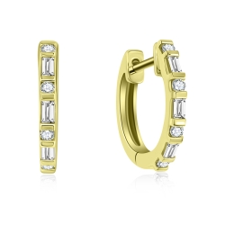 Náušnice zo žltého zlata s kameňmi DIAMANT