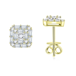 Náušnice zo žltého zlata s kameňmi DIAMANT