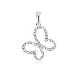 Prívesok z bieleho zlata s kameňmi DIAMANT