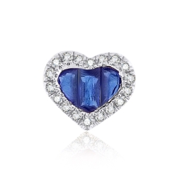 Prívesok z bieleho zlata s kameňmi DIAMANT, ZAFÍR