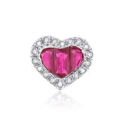 Prívesok z bieleho zlata s kameňmi DIAMANT, RUBÍN