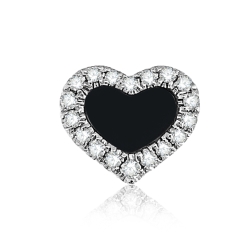 Prívesok z bieleho zlata s kameňmi DIAMANT, ÓNYX- ČIERNY