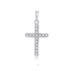 Prívesok z bieleho zlata s kameňmi DIAMANT
