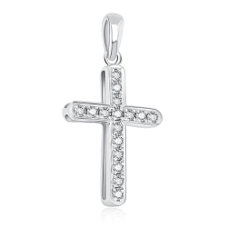 Prívesok z bieleho zlata s kameňmi DIAMANT