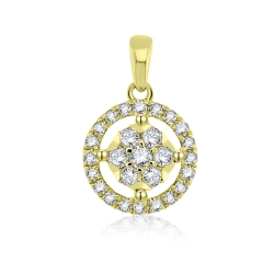 Prívesok zo žltého zlata s kameňmi DIAMANT