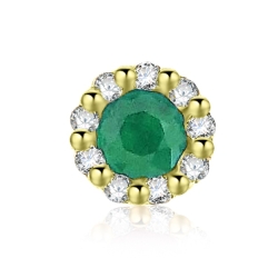 Prívesok zo žltého zlata s kameňmi DIAMANT, Smaragd