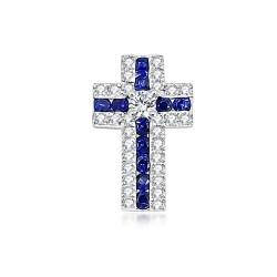 Prívesok z bieleho zlata s kameňmi DIAMANT, ZAFÍR