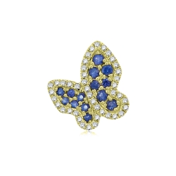 Prívesok zo žltého zlata s kameňmi DIAMANT, ZAFÍR