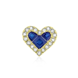 Prívesok zo žltého zlata s kameňmi DIAMANT, ZAFÍR