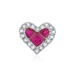 Prívesok z bieleho zlata s kameňmi DIAMANT, RUBÍN
