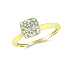 Prsteň zo žltého zlata s kameňmi DIAMANT