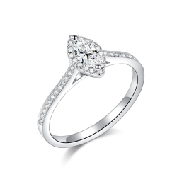 Prsteň z bieleho zlata s kameňmi DIAMANT