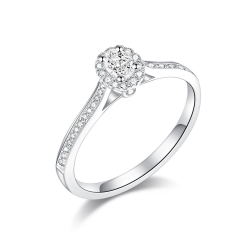 Prsteň z bieleho zlata s kameňmi DIAMANT