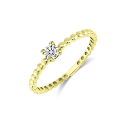Prsteň zo žltého zlata s kameňmi DIAMANT